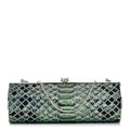 Swarovski Crystal Scales Minaudiere Clutch Blue Multicolor