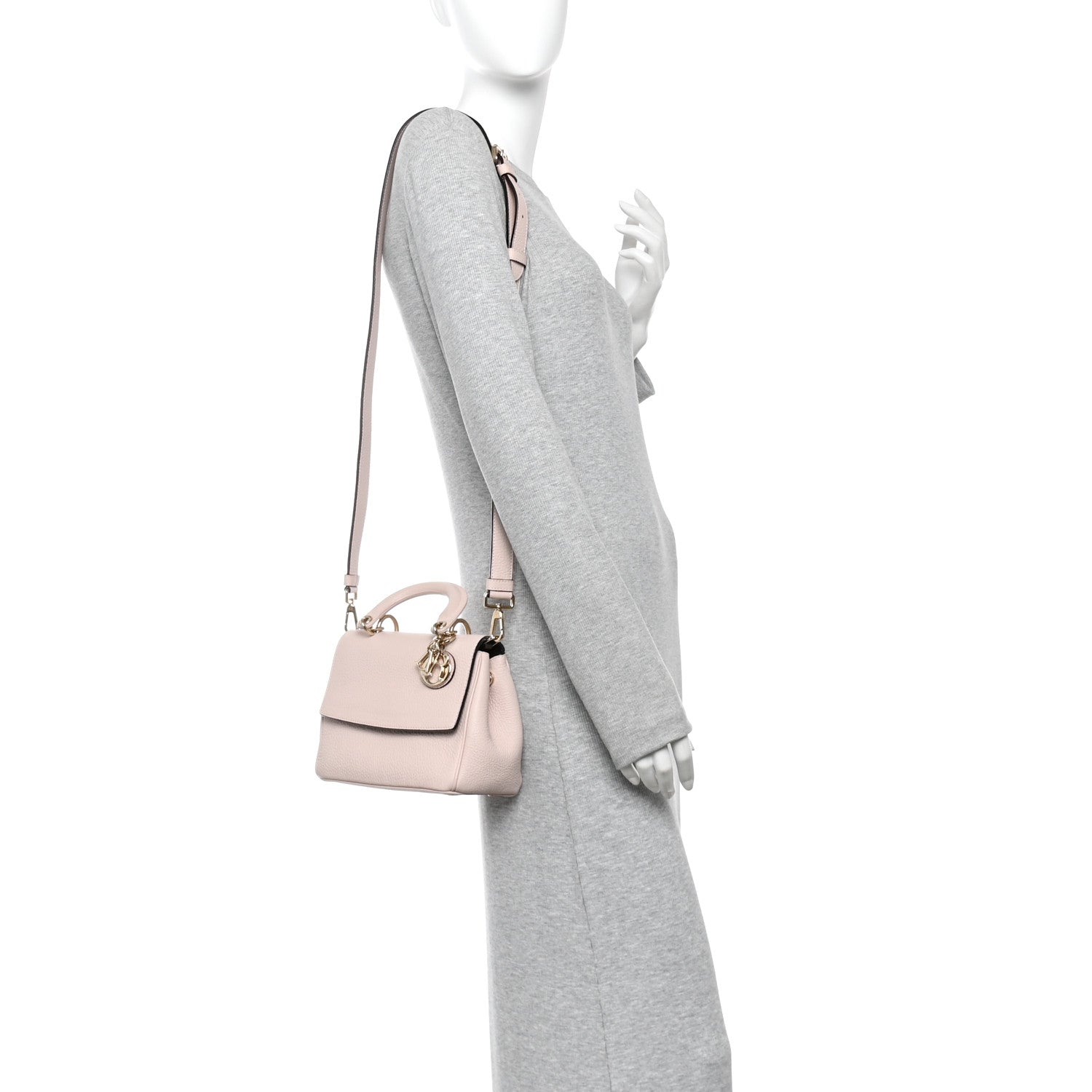 Bullcalf Mini Be Dior Flap Rose Poudre