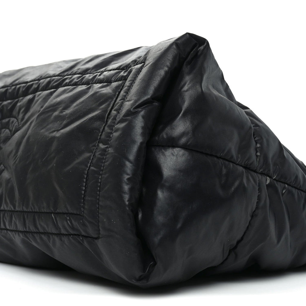 Lambskin Quilted Medium Coco Cocoon Reversible Tote Black