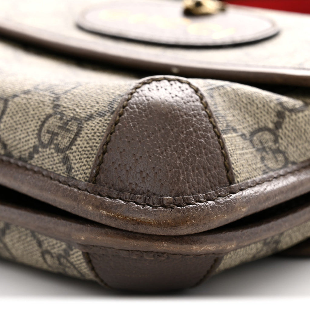 GG Supreme Monogram Web Small Neo Vintage Double Flap Messenger Bag Beige New Acero