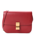 Box Calfskin Medium Classic Box Flap Bag Red Red