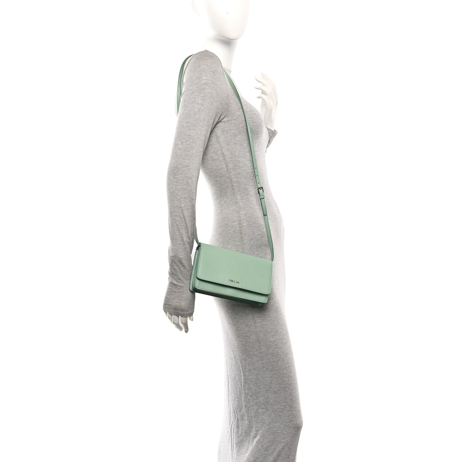 Saffiano Lux Metal Flap Wallet Acquamarina