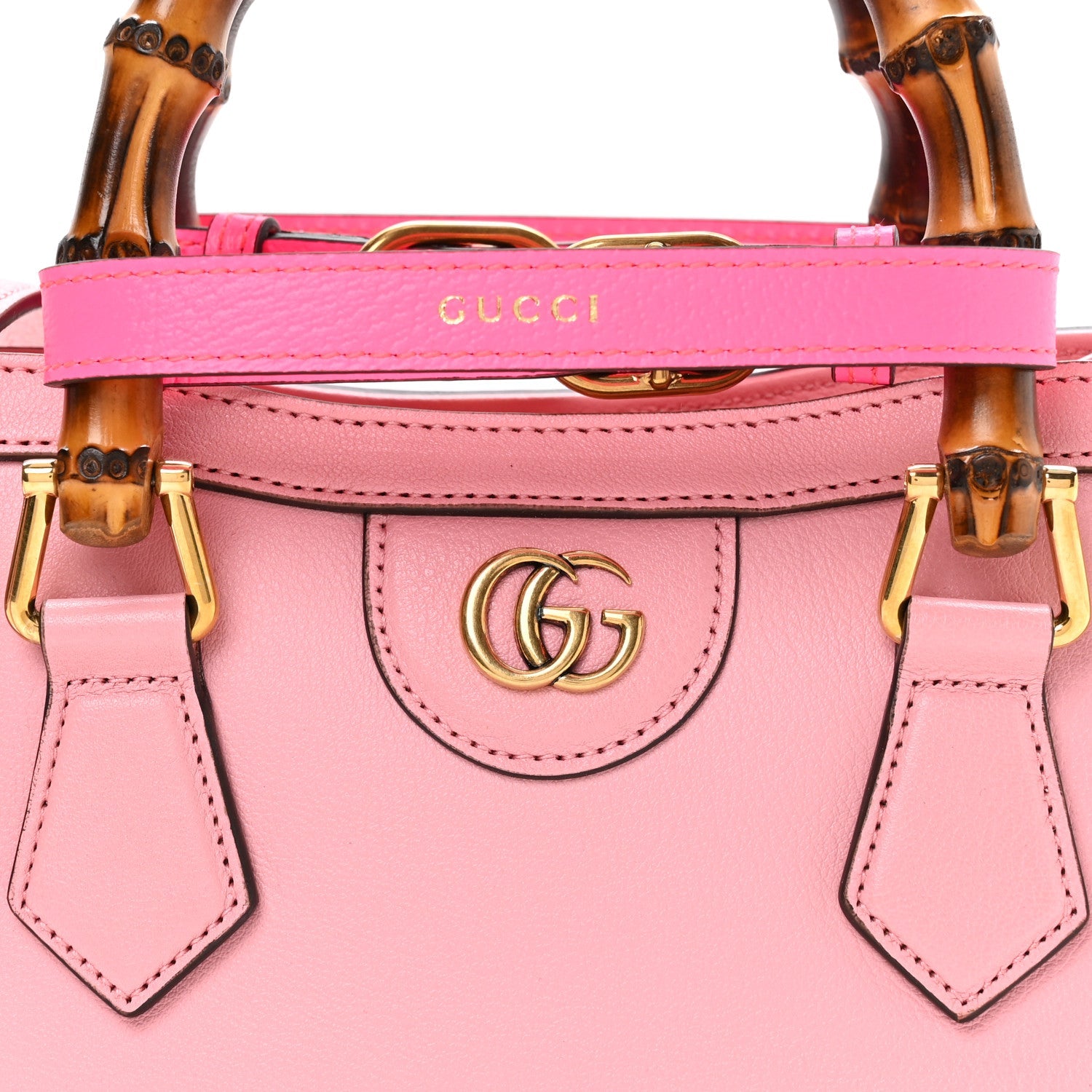 Wonka Grain Calfskin Mini Diana Tote Bag Wild Rose Fuxia Fluo