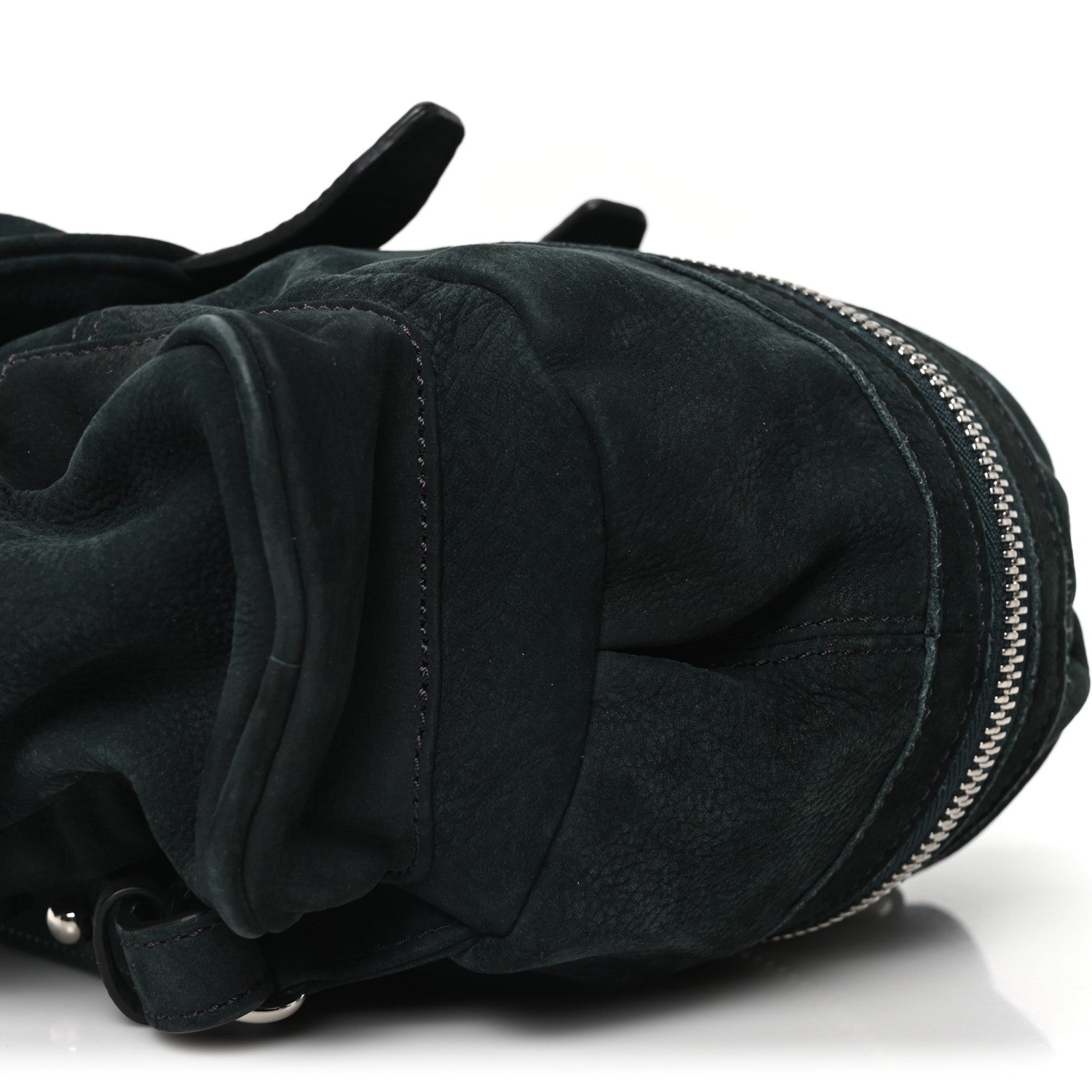 Nubuck Mini Marti Backpack Green Rhodium Hardware