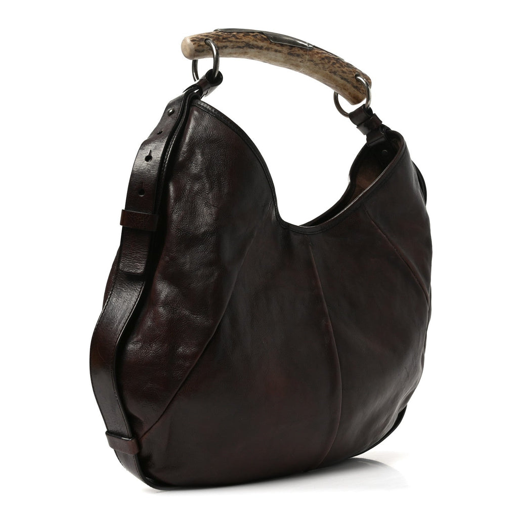 Buffalo Leather Horn Medium Mombasa Bag Brown