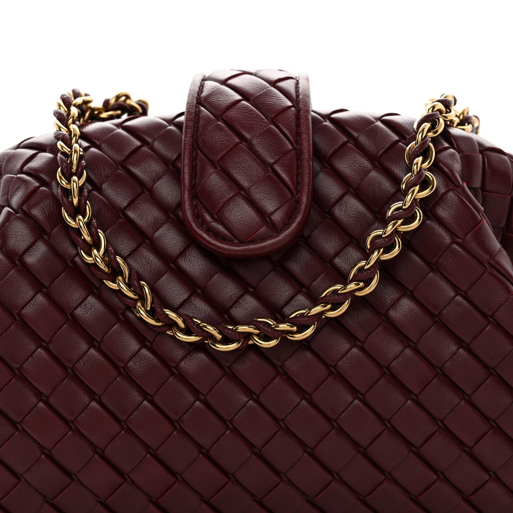 Nappa Intrecciato Small The Lauren 1980 Clutch With Chain Barolo