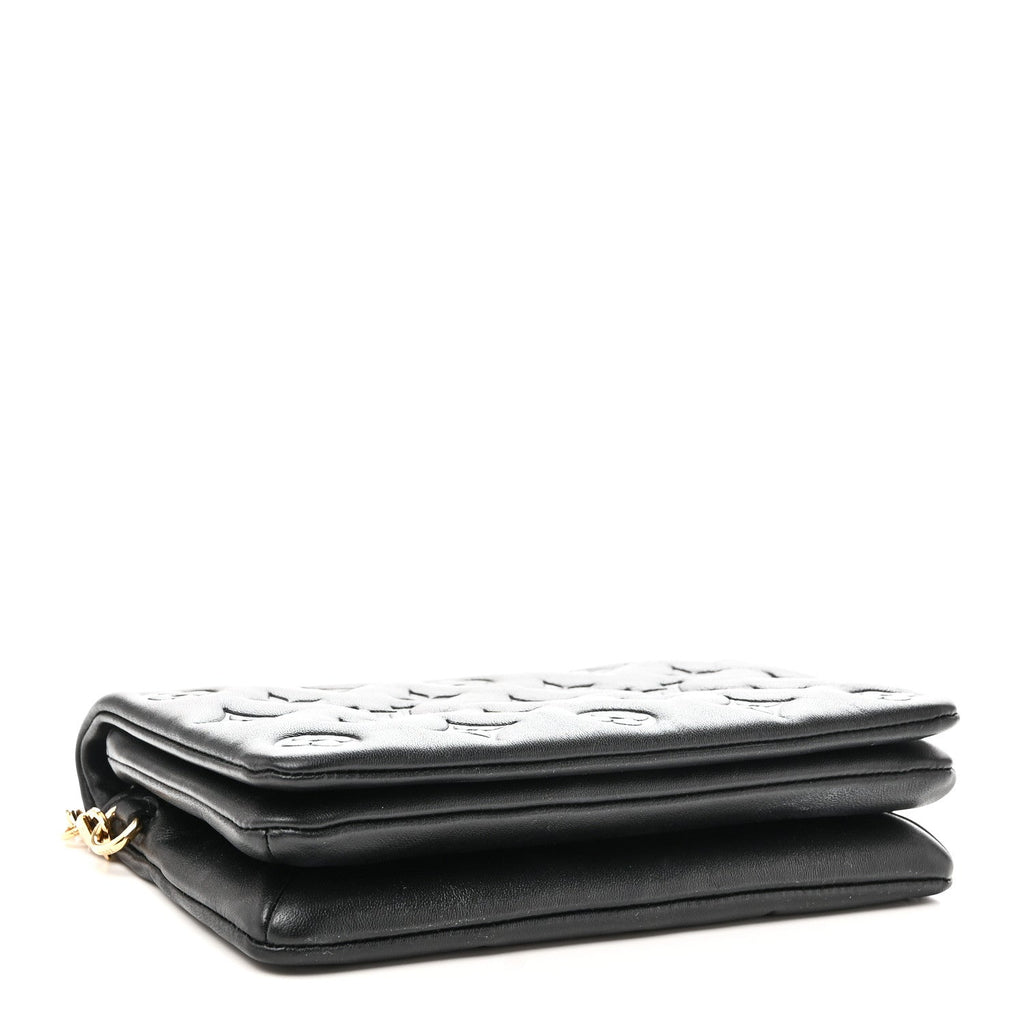 Lambskin Embossed Monogram Pochette Coussin Black