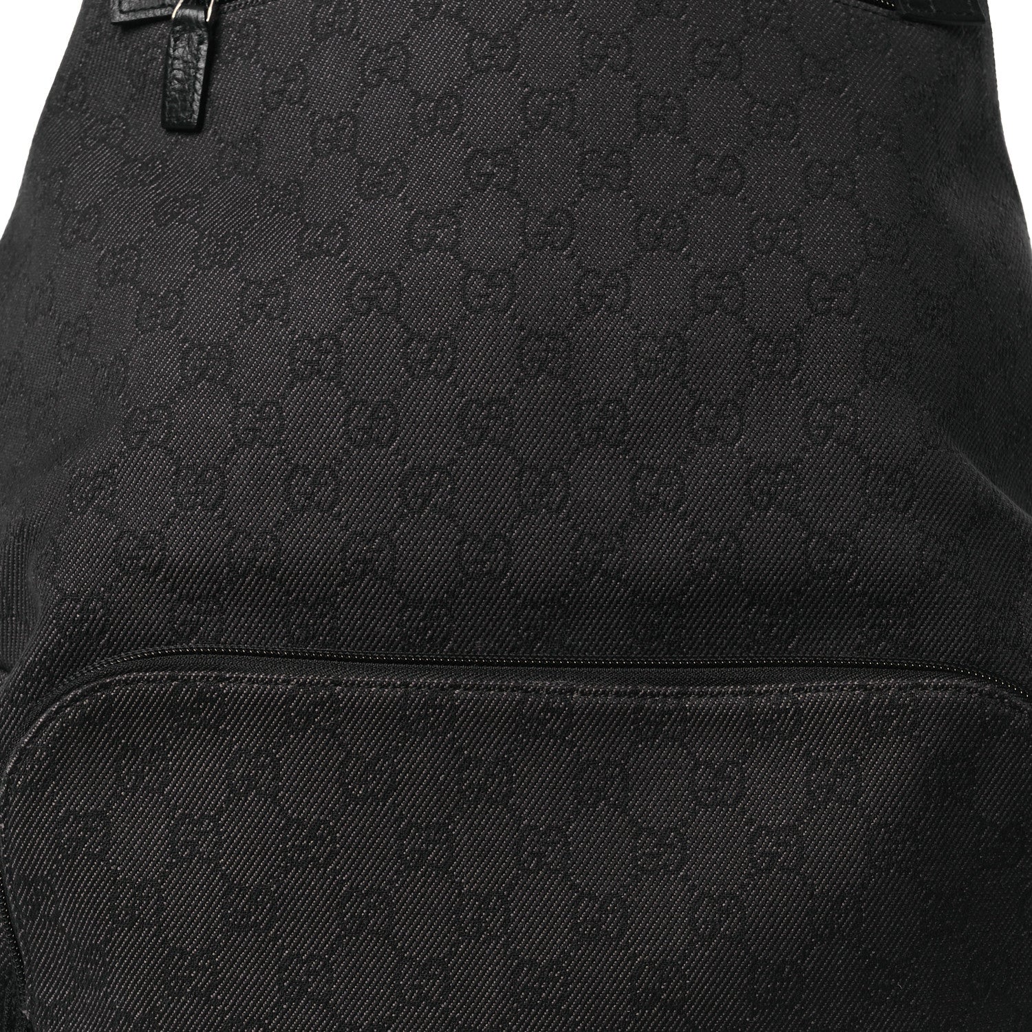 Denim Monogram Medium Backpack Black