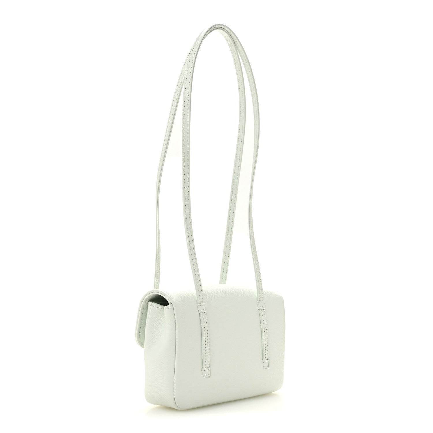 Shiny Caviar Mini Preppy Coco Shoulder Bag Light Blue