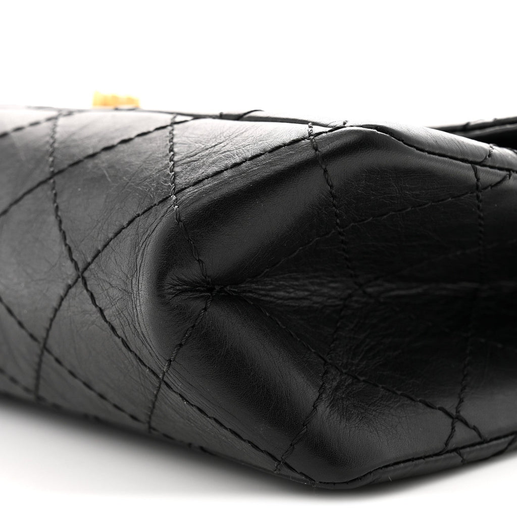 Aged Calfskin Quilted 2.55 Reissue 226 Flap Black