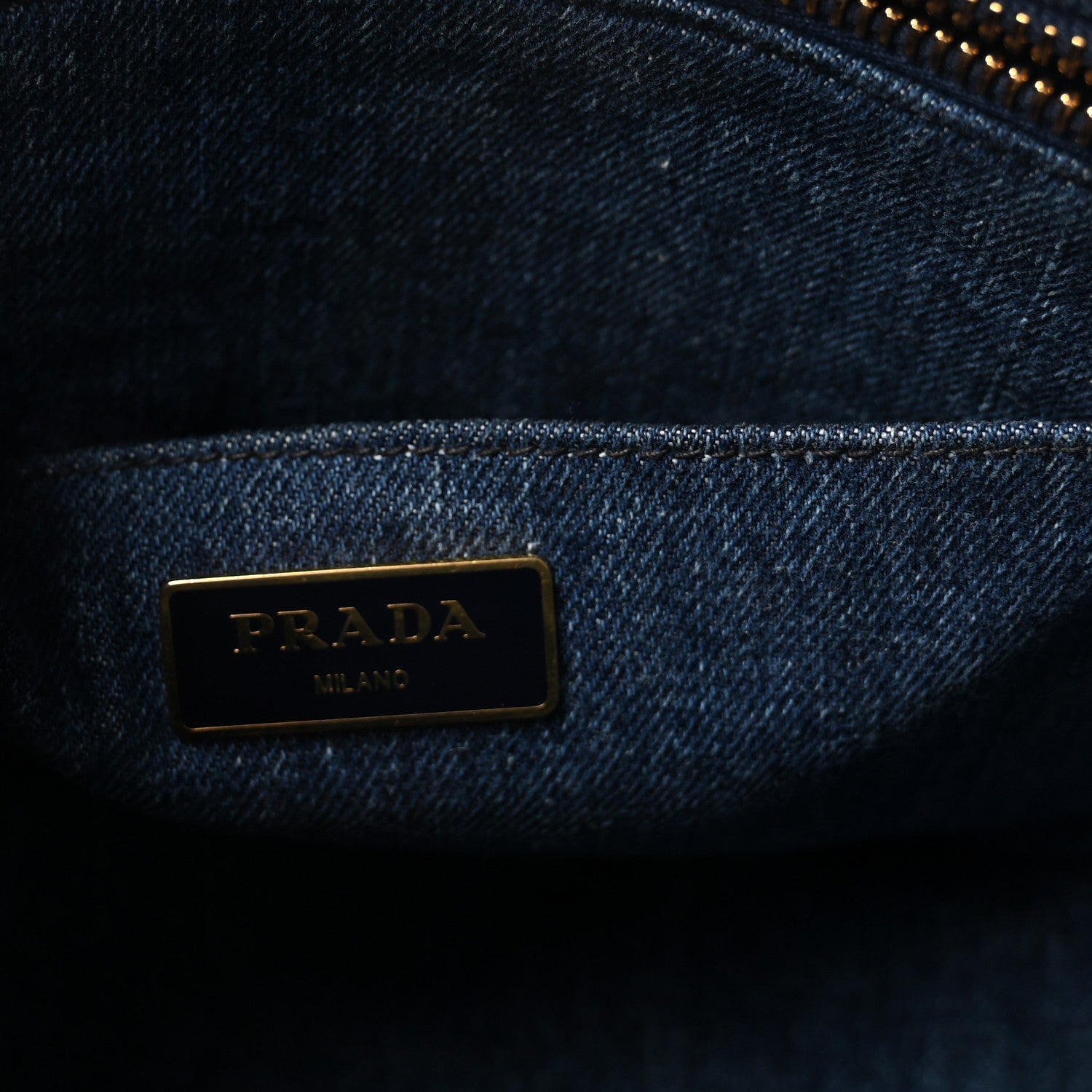 Denim Small Logo Tote Bleu