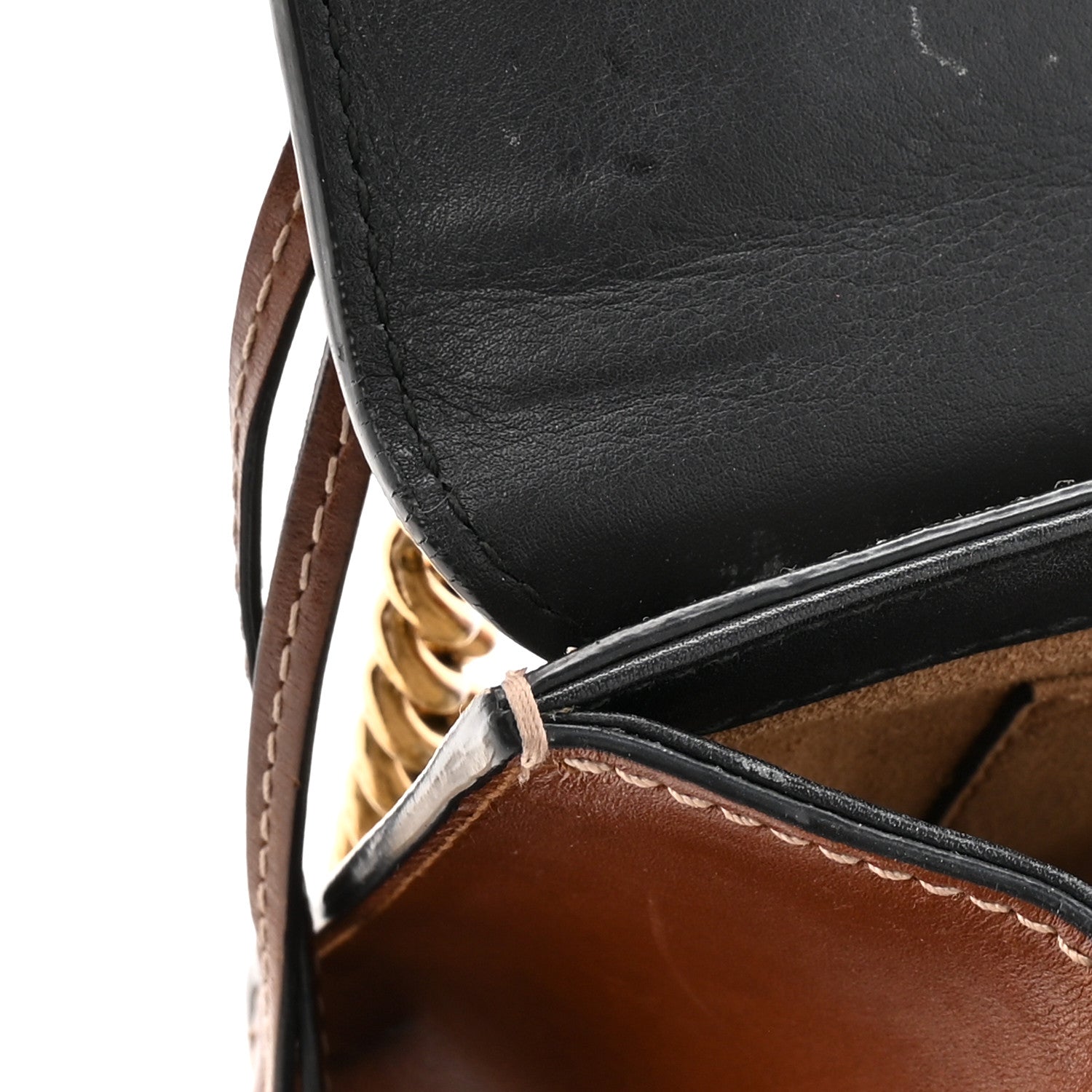 GG Supreme Monogram Calfskin Small Padlock Shoulder Bag Beige Black Cuir