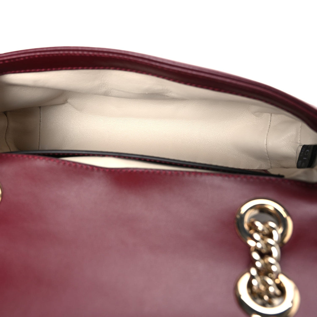 Calfskin Matelasse Mini GG Marmont Shoulder Bag Rosso Ancora