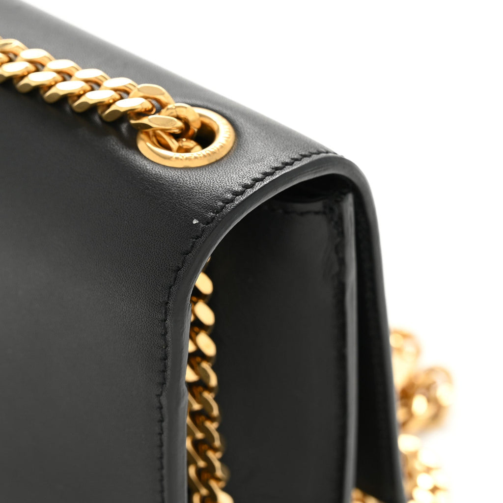 Calfskin Small Classic Monogram Kate Tassel Satchel Black