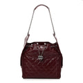 Shiny Crumpled Calfskin Quilted Medium Chanel 25 Handbag Dark Burgundy
