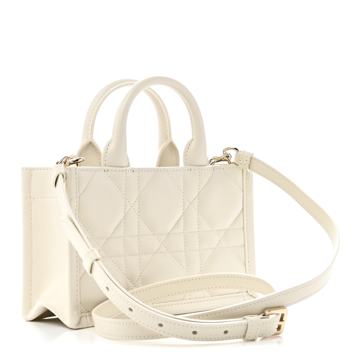 Calfskin Macrocannage Mini Book Tote Latte