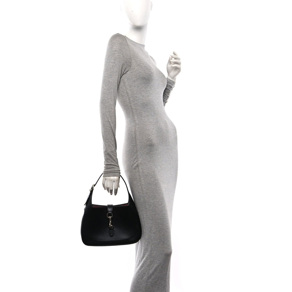 Calfskin Small Jackie Shoulder Bag Black
