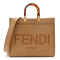Vitello King Plexiglass Logo Embossed Medium Fendi Sunshine Shopper Tote Miele Scuro