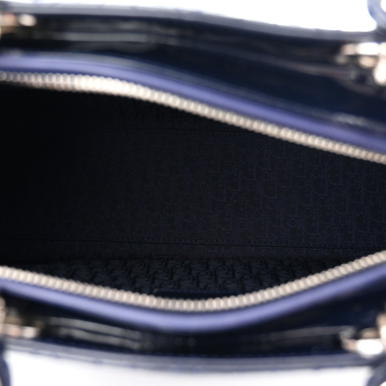Patent Cannage Large Lady Dior Navy Blue