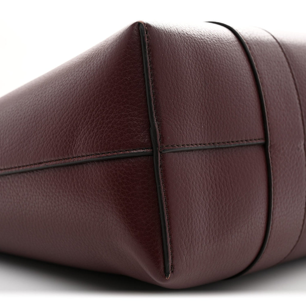 Small Classic Grain Bayswater Tote Burgundy Oxford Blue