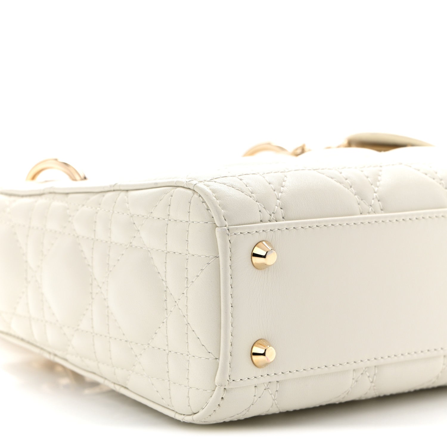Lambskin Cannage Mini Lady Dior White