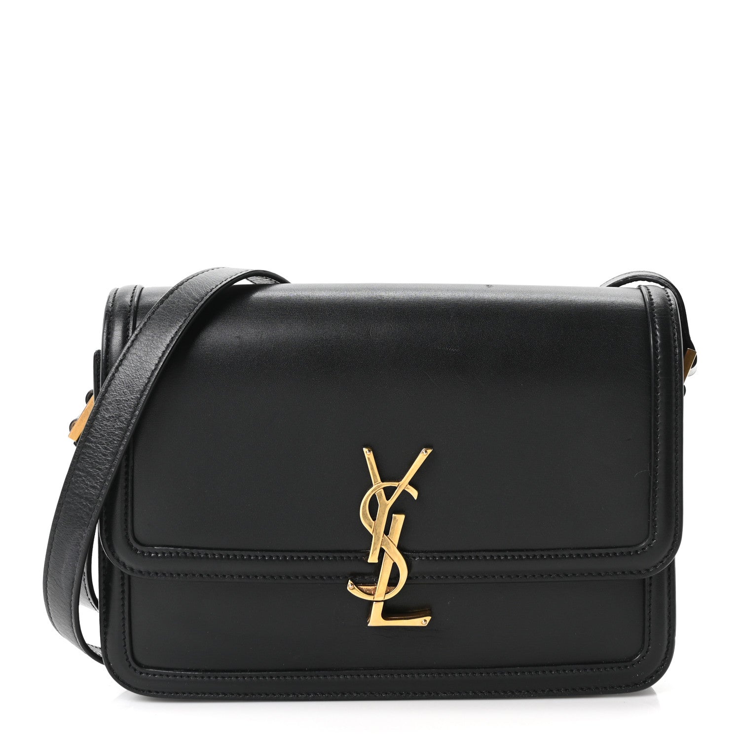 Box Calfskin Monogram Medium Solferino Satchel Black