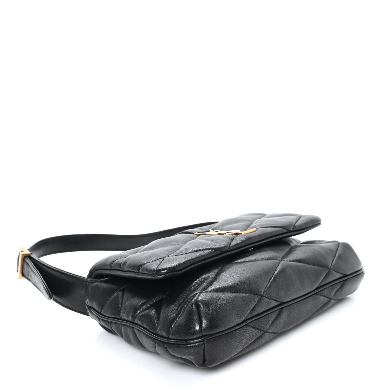 Lambskin Quilted Le 57 Diamond Shoulder Bag Black