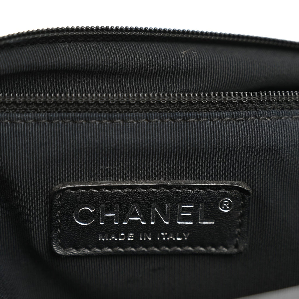 Patent Quilted Large Boy Flap Black