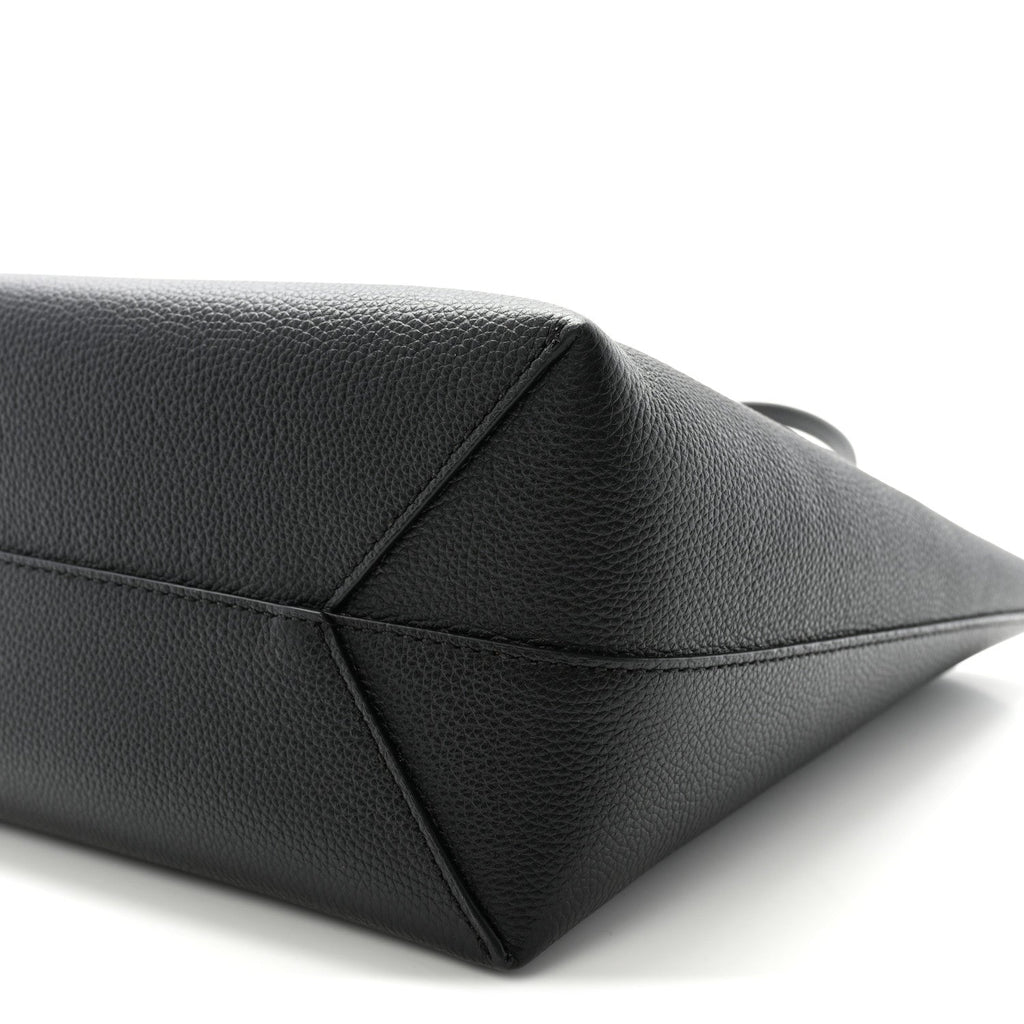 Grained Calfskin Mini Himmel Shopper Tote Black