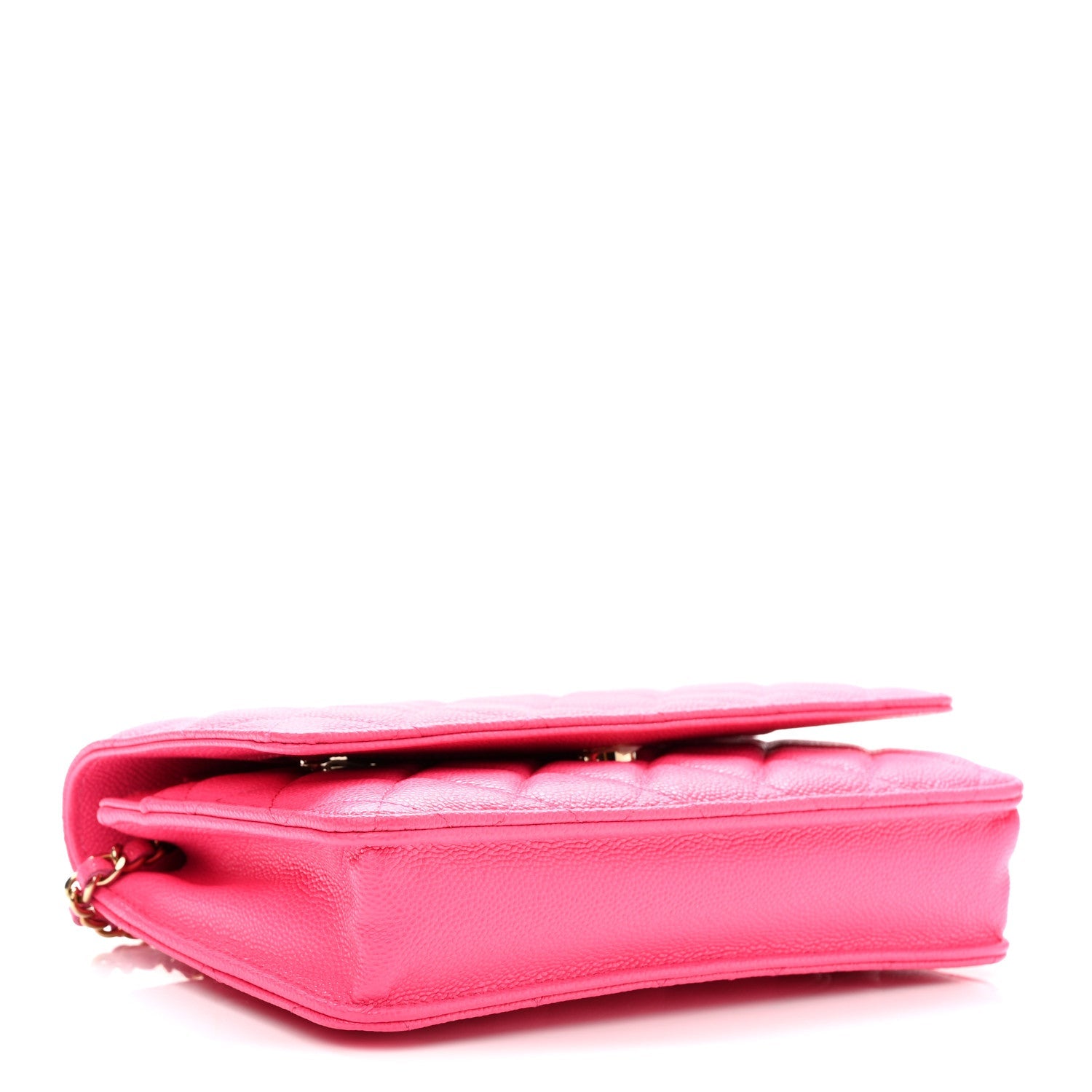 Caviar Quilted Wallet on Chain WOC Fuchsia