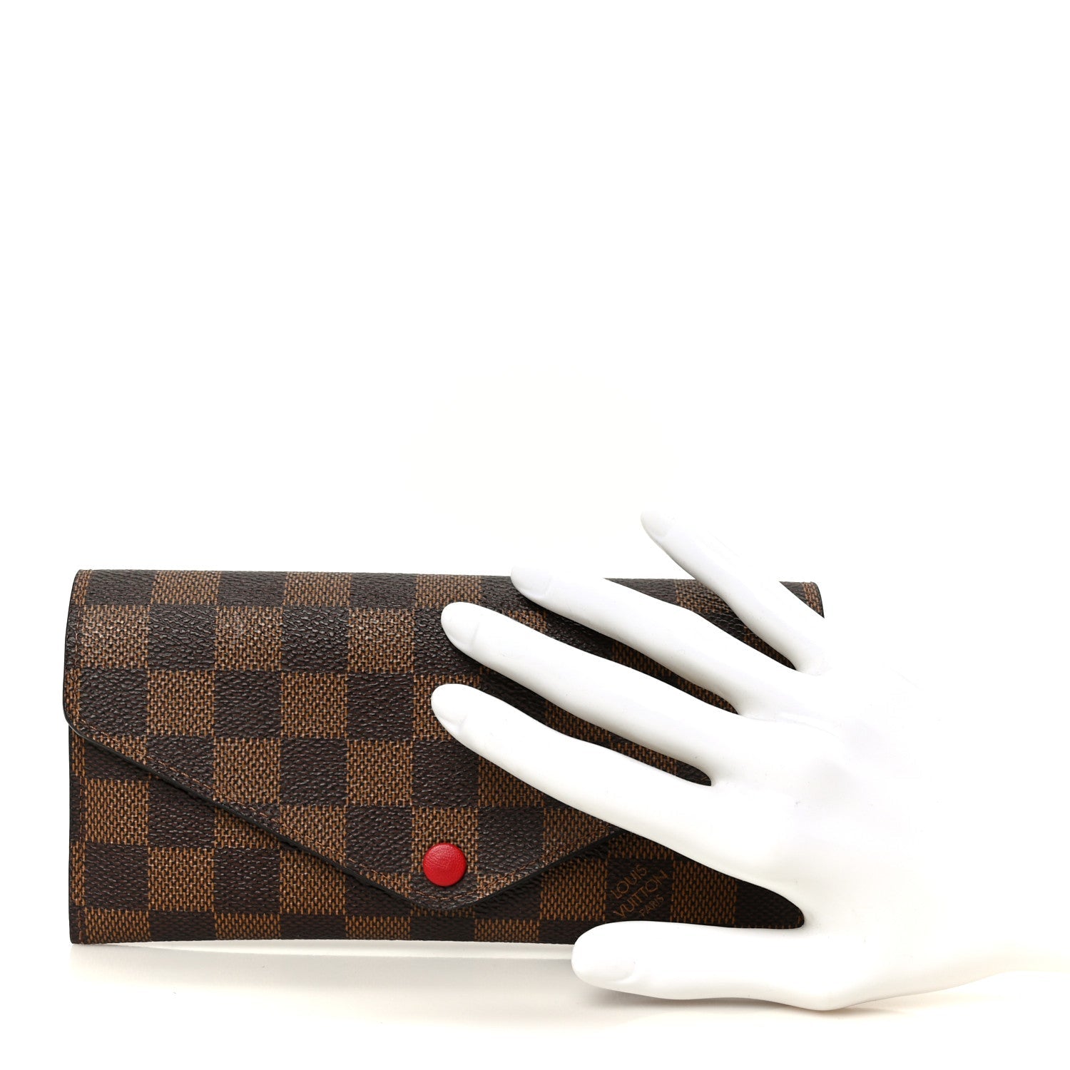 Damier Ebene Josephine Wallet Red