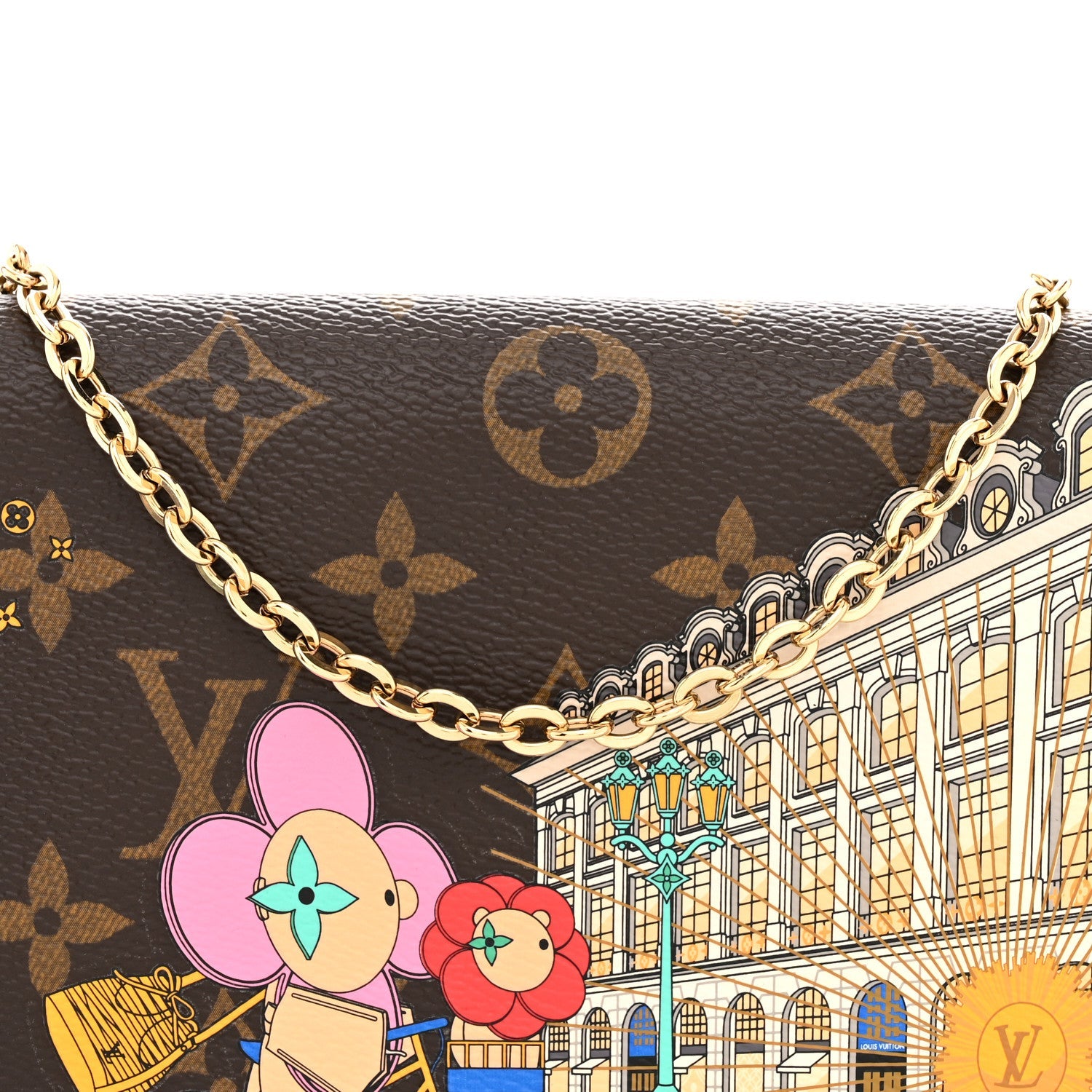 Monogram 2022 Christmas Animation Paris Pochette Felicie Chain Wallet Pink
