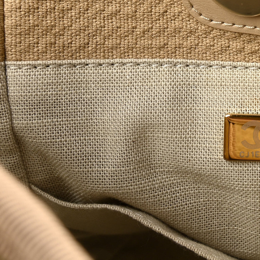 Mixed Fibers Small Deauville Tote Beige