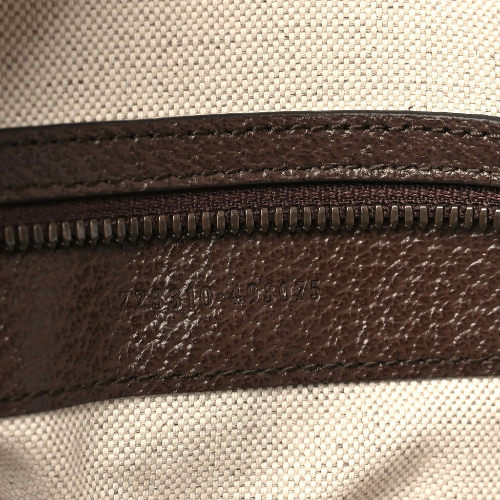 GG Supreme Monogram Textured Dollar Calfskin Web Large Savoy Bowling Bag Beige Ebony New Acero