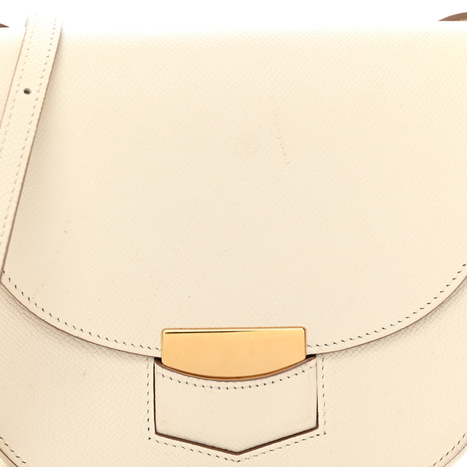 Grained Calfskin Small Trotteur White