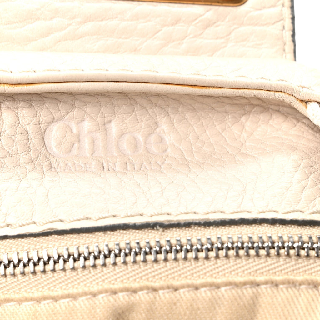 Calfskin Paddington Front Pocket Tote Creme