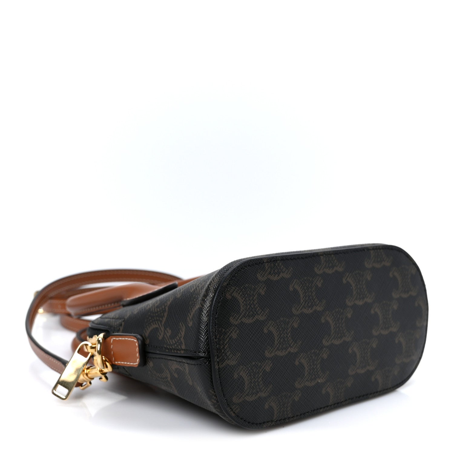 Canvas Calfskin Triomphe Mini Honorine Bag Tan