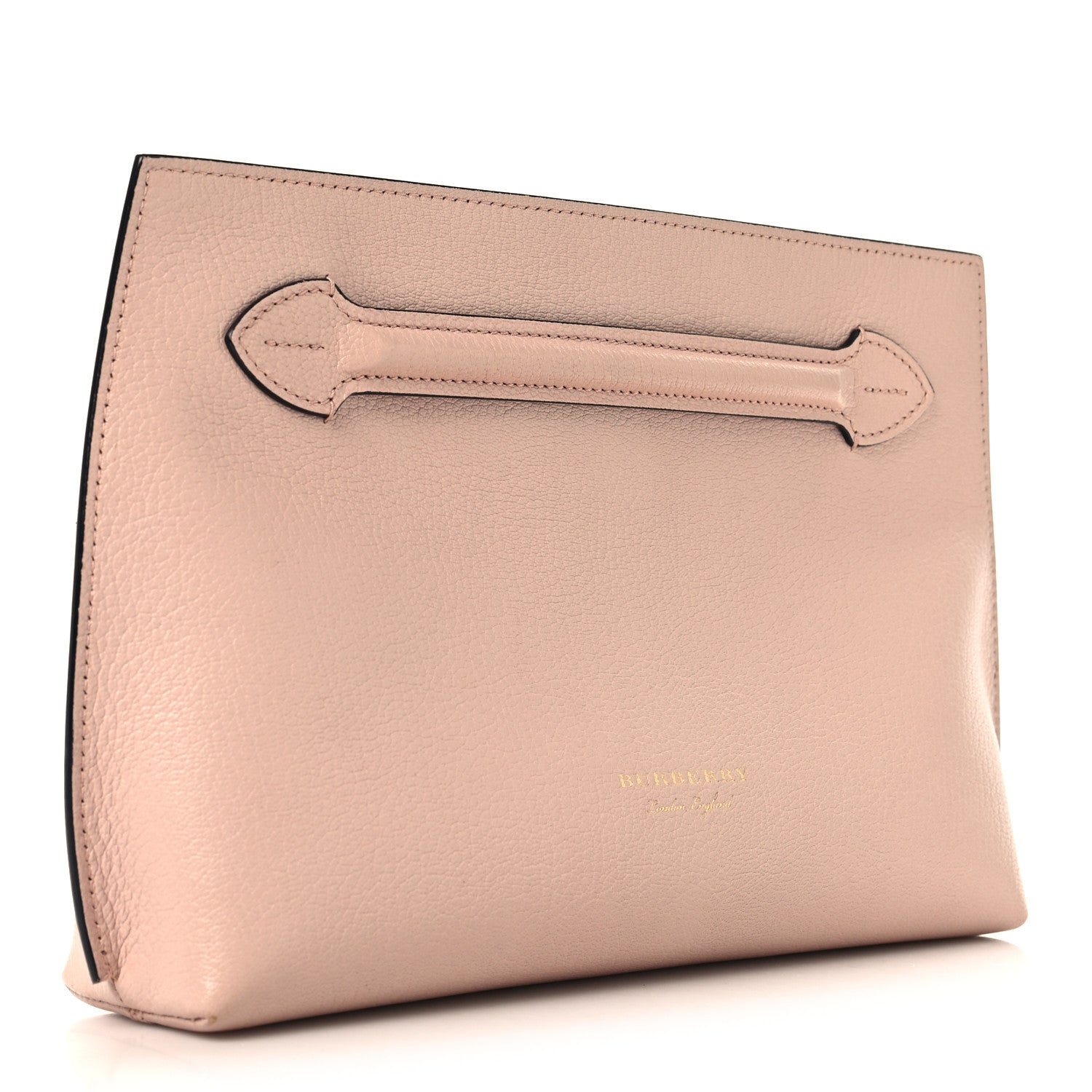 Grainy Calfskin Wristlet Clutch Ash Rose