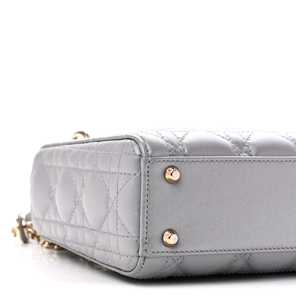 Lambskin Cannage Mini Lady Dior Grey