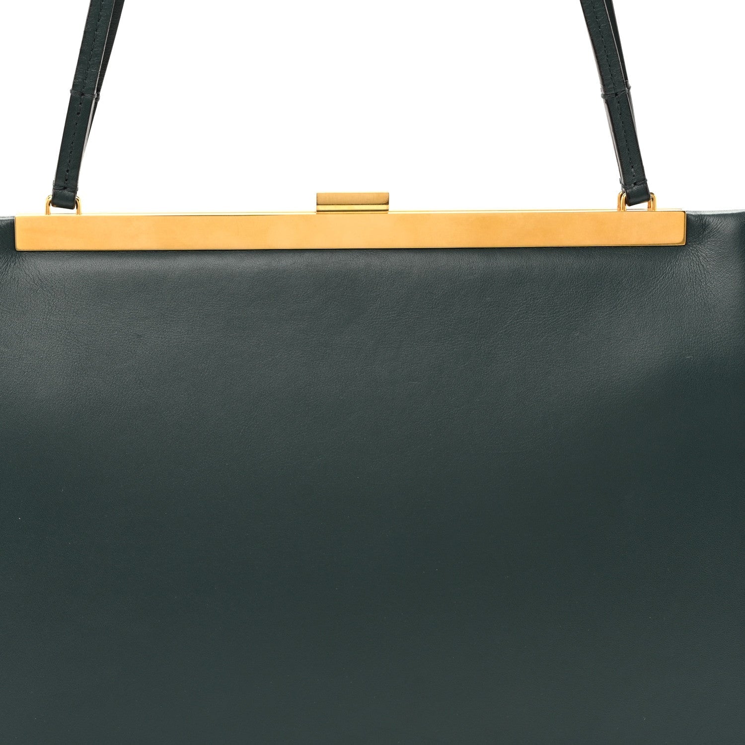 Smooth Calfskin Medium Clasp Shoulder Bag Forest