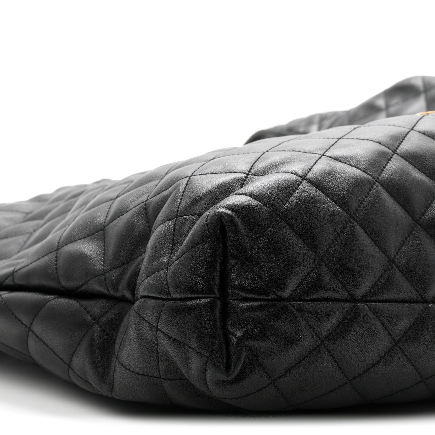 Lambskin Quilted Maxi Icare Shopping Tote Black