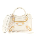 Chevre Gold Metallic Edge Hardware Mini City White