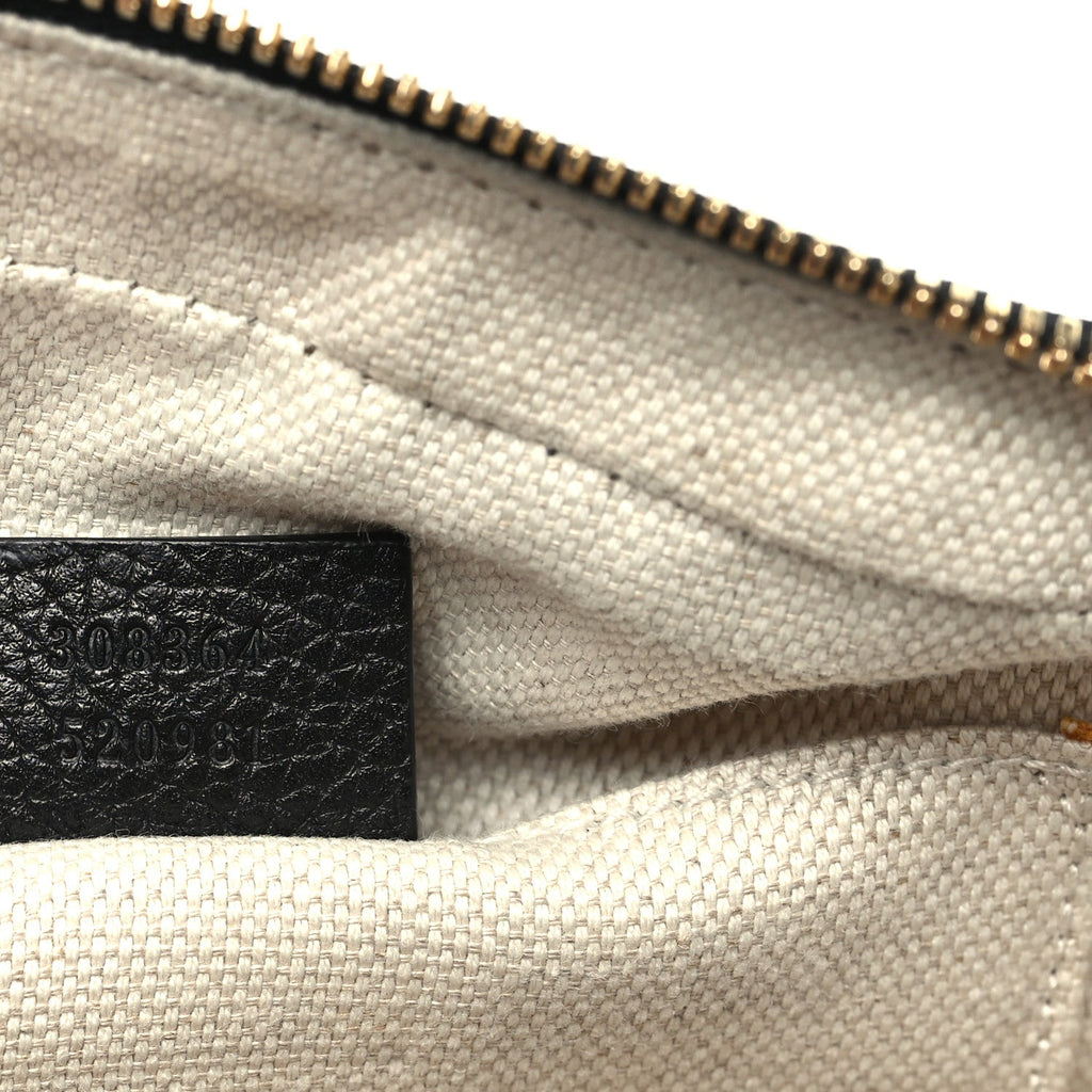 Pebbled Calfskin Small Soho Disco Bag Black