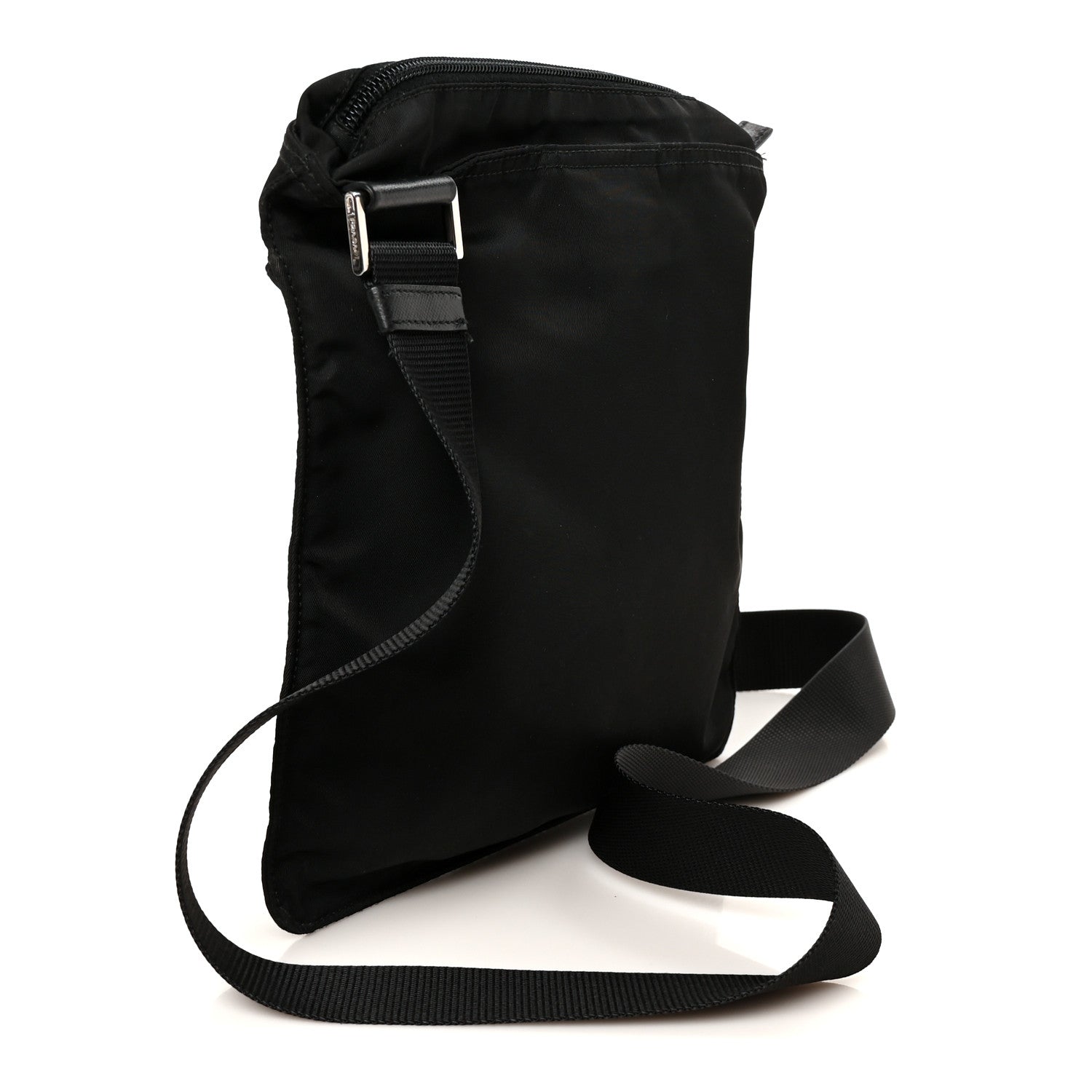 Nylon Vela Flat Messenger Bag Black