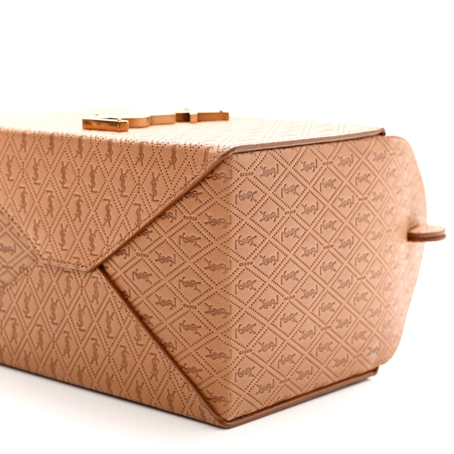 Calfskin Monogram Take Away Box Dusty Vintage Brown Gold