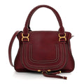 Calfskin Medium Marcie Satchel Stormy Red