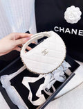 CHANEL 23C white hula hoop clutch