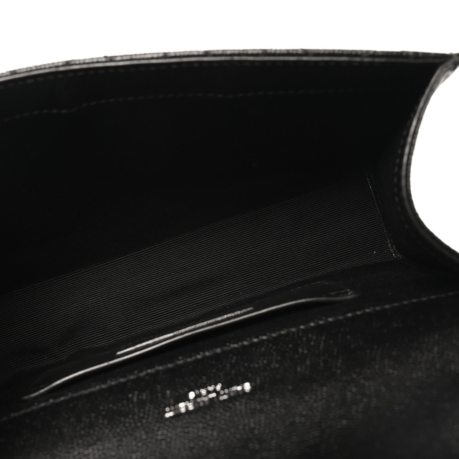 Grain De Poudre Textured Mixed Matelasse Triquilt Small Monogram Satchel Black