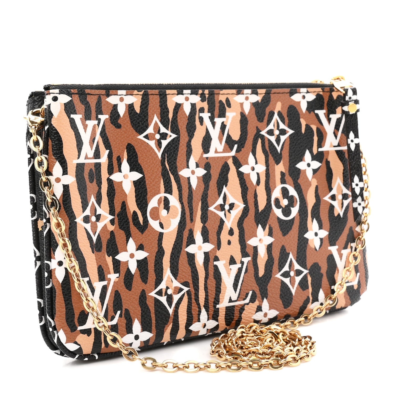 Monogram Giant Jungle Pochette Double Zip Black