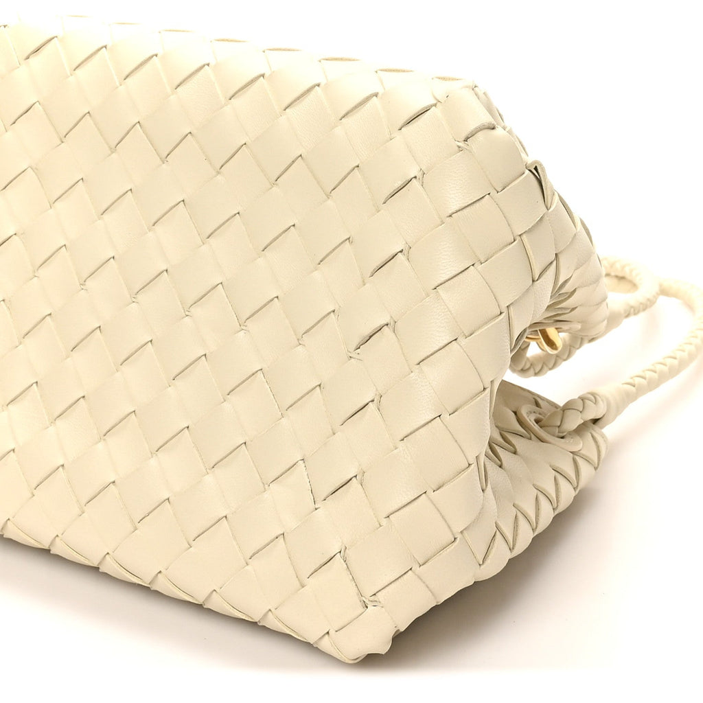 Nappa Intrecciato Small Parachute Shoulder Bag Sea Salt